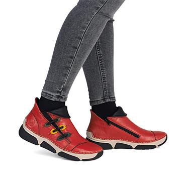 Rieker Folded Cuff Ankle Boot - Red